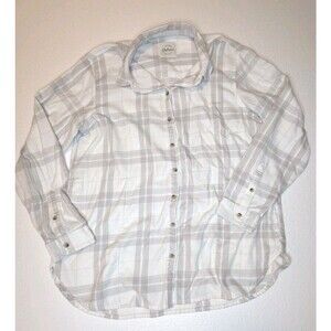 Jachs Girlfriend Womens Large Super Soft Flannel Side Pockets Button Front Shirt